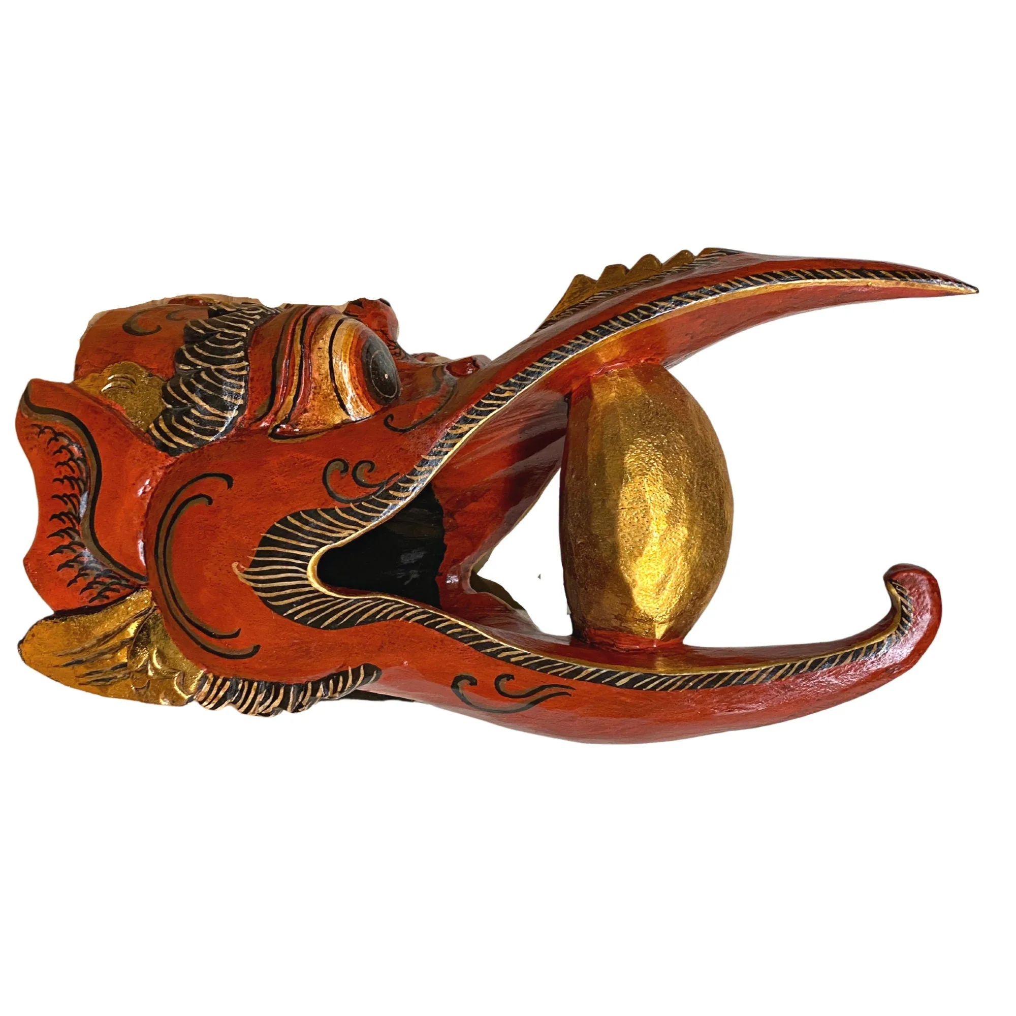 Balinese Mask Garuda Eagle Protector Polychrome Hand Carved wood Carving Bali Folk Art Wooden Mask Wall Decor