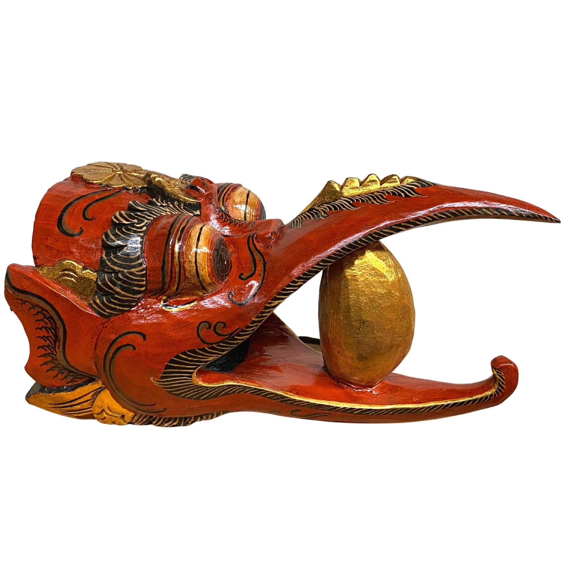 Balinese Mask Garuda Eagle Protector Polychrome Hand Carved wood Carving Bali Folk Art Wooden Mask Wall Decor