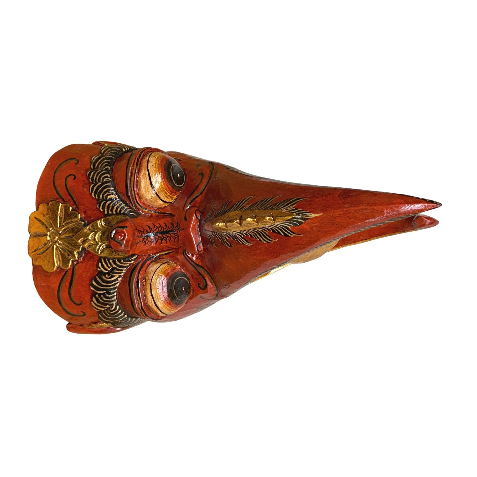 Balinese Mask Garuda Eagle Protector Polychrome Hand Carved wood Carving Bali Folk Art Wooden Mask Wall Decor