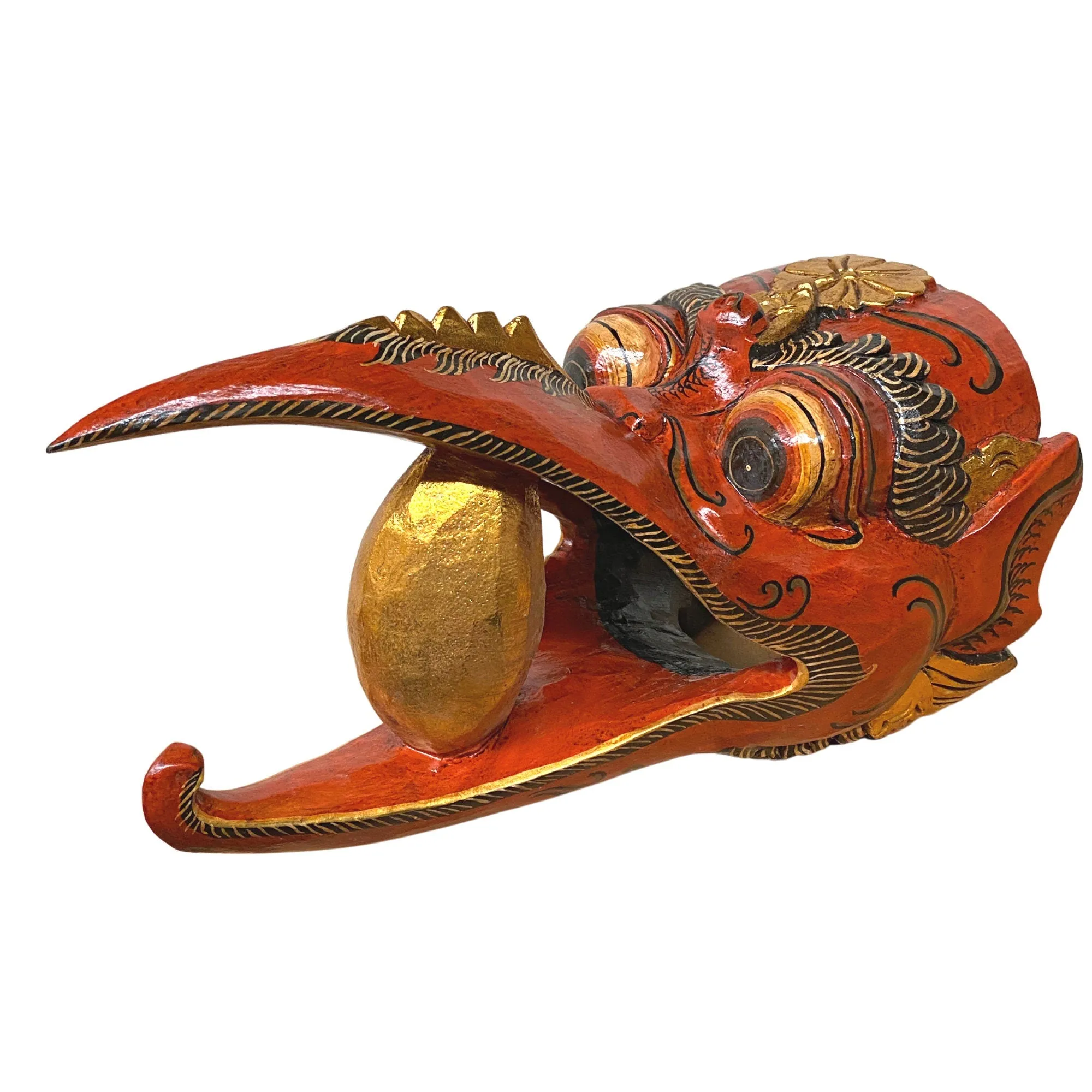Balinese Mask Garuda Eagle Protector Polychrome Hand Carved wood Carving Bali Folk Art Wooden Mask Wall Decor