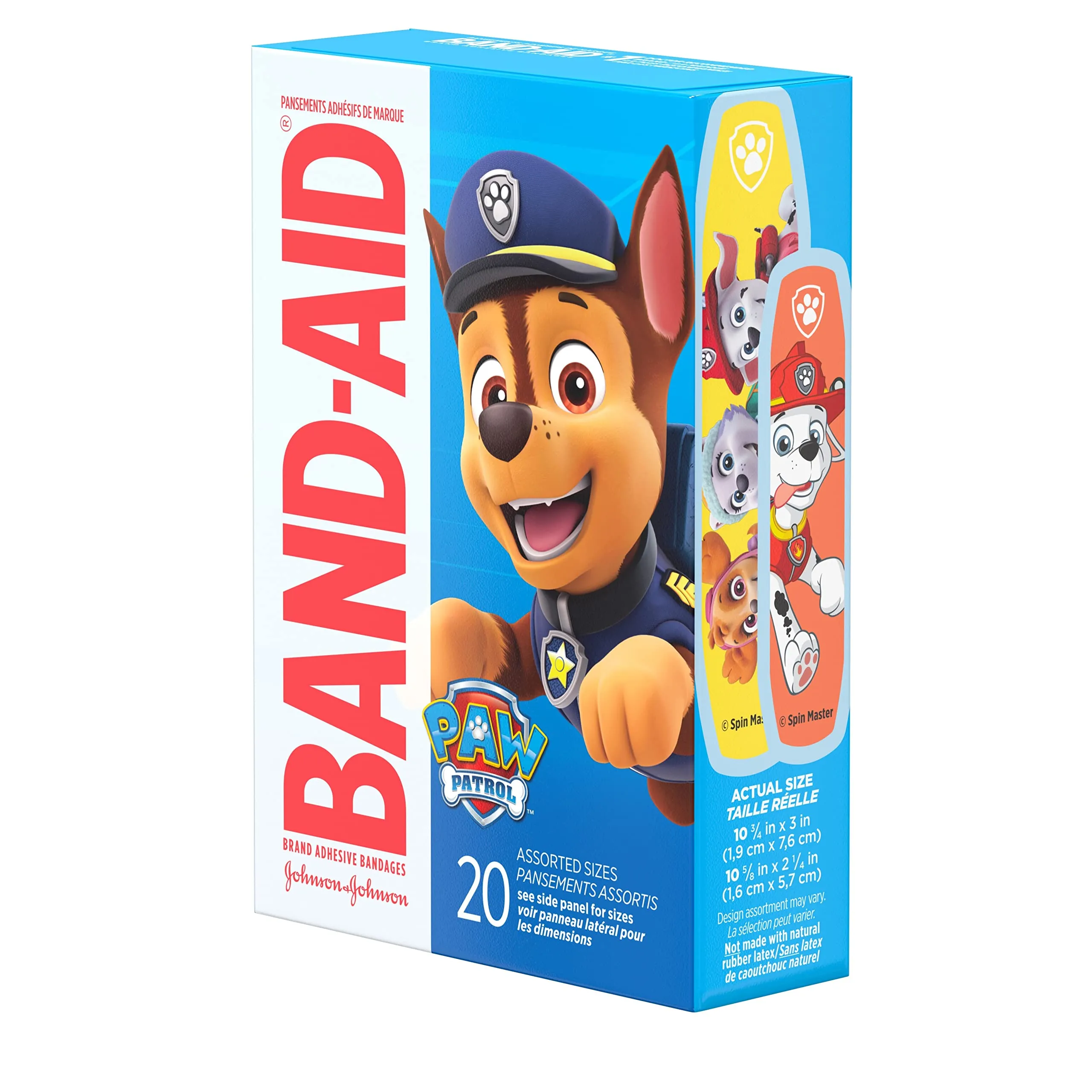 Band-Aid Brand Adhesive Bandages for First Aid, Nickelodeon PAW Patrol, Assorted, 20 ct 20 Count (Pack of 1)
