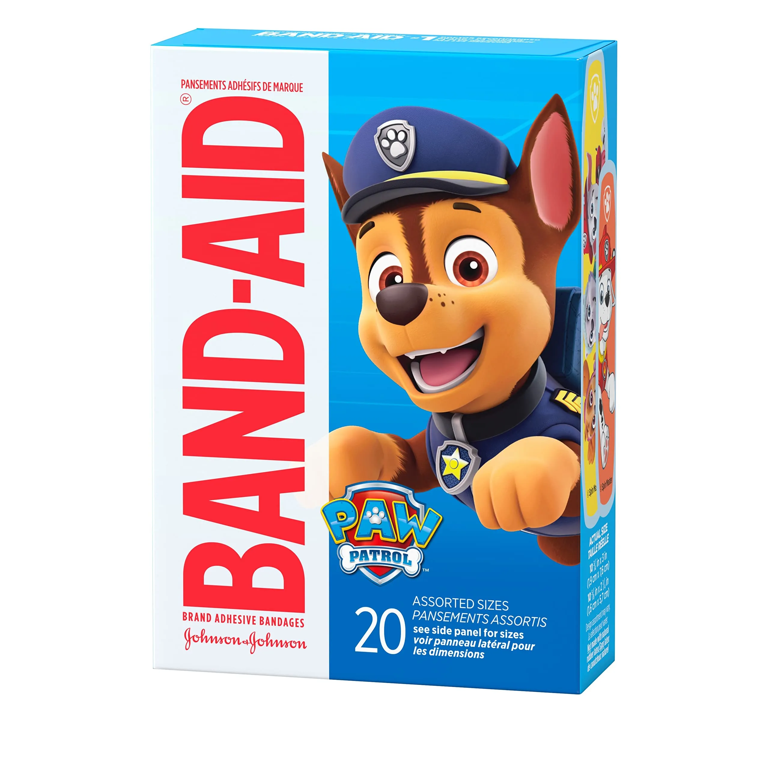 Band-Aid Brand Adhesive Bandages for First Aid, Nickelodeon PAW Patrol, Assorted, 20 ct 20 Count (Pack of 1)