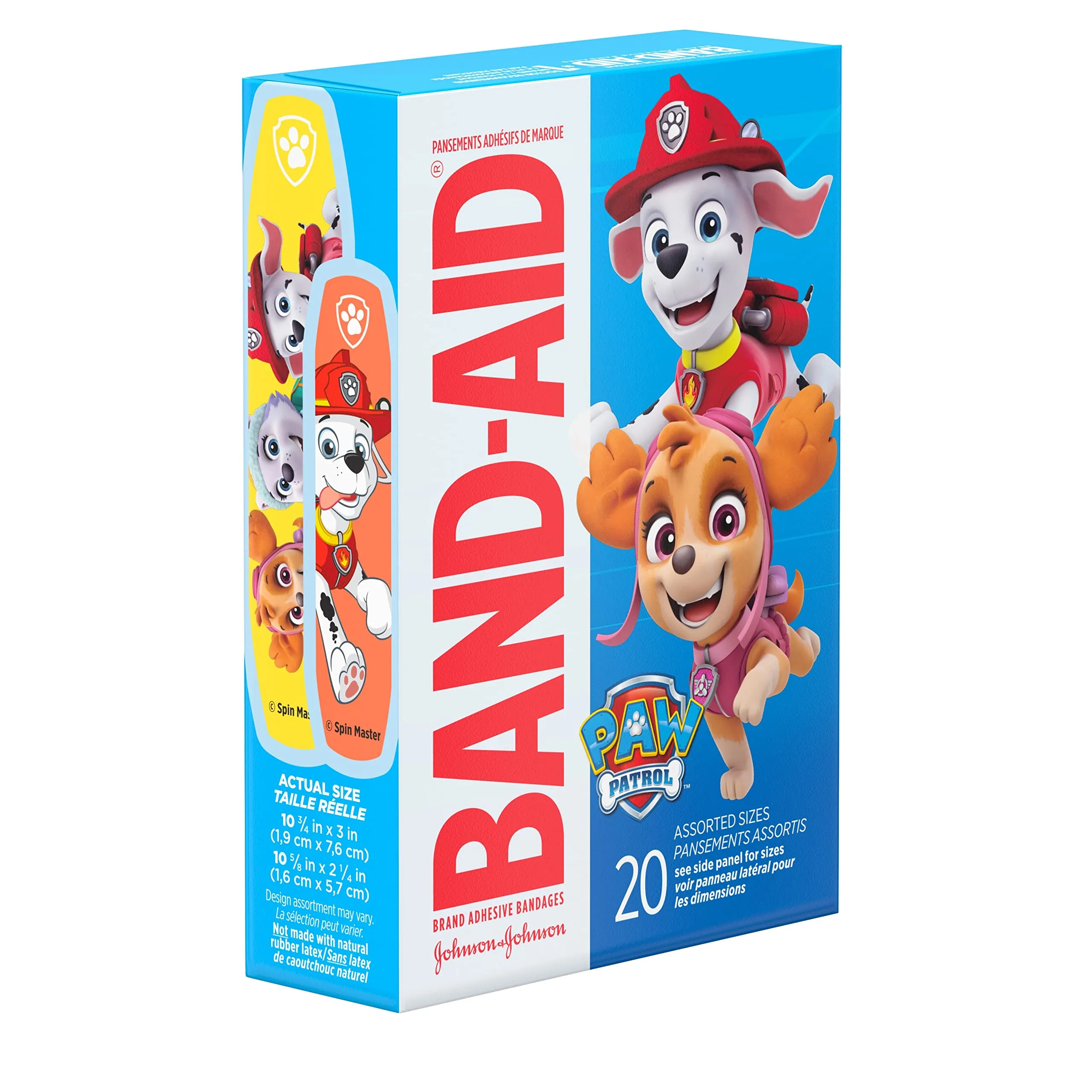 Band-Aid Brand Adhesive Bandages for First Aid, Nickelodeon PAW Patrol, Assorted, 20 ct 20 Count (Pack of 1)