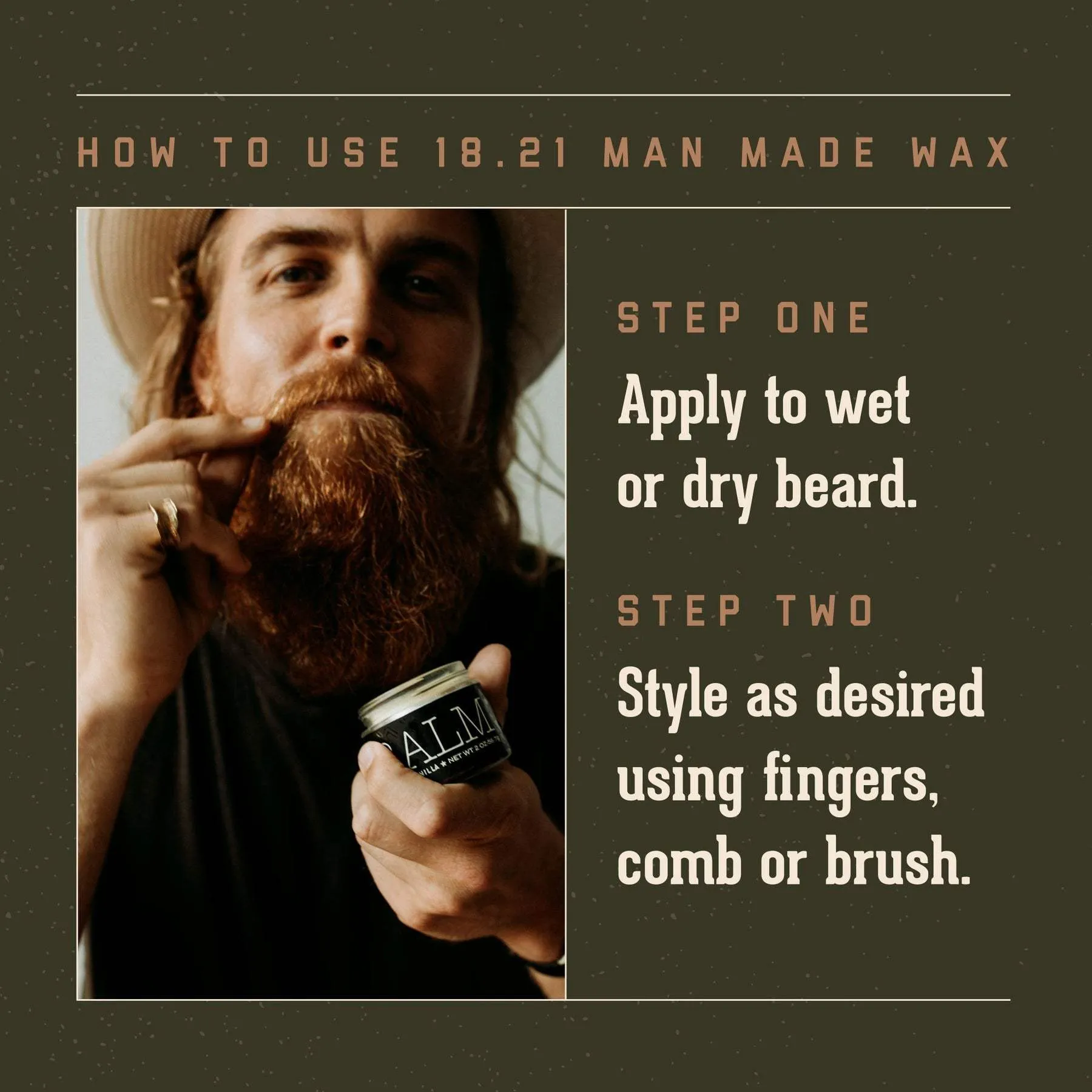 Beard Balm - Spiced Vanilla by 18.21 Man Made for Men - 2 oz Balm
