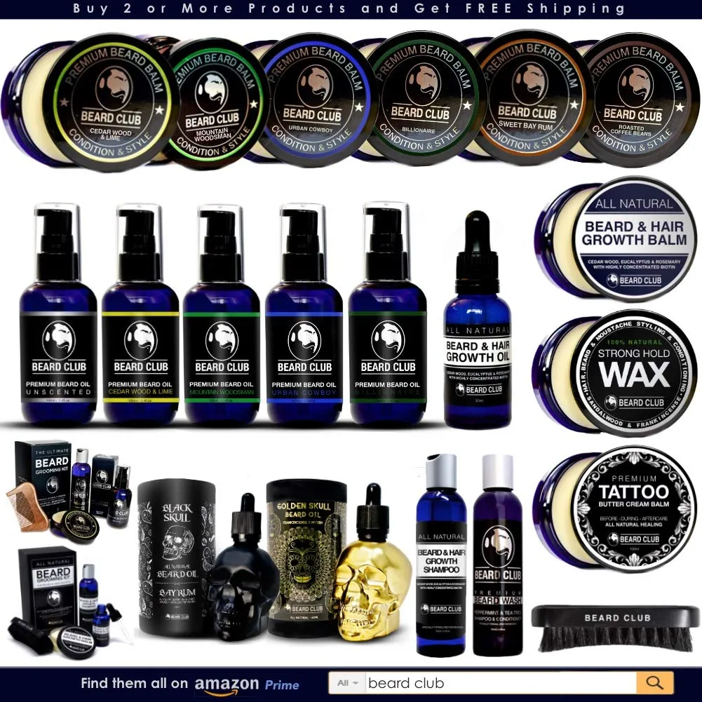 Beard Club - Beard Shampoo & Conditioner - Peppermint & Tea Tree Beard Wash for Men & Beard Conditioner for Men Natural & Organic - Beard Softener for Men - Beard Care - Softens & Strengthens Hair