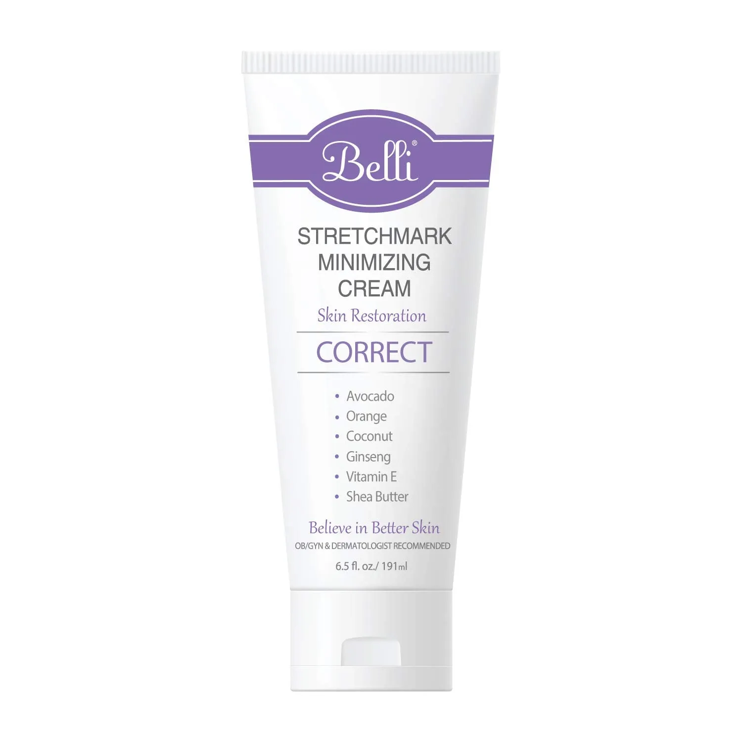 Belli Stretchmark Minimizing Cream. for Existing Stretch Marks of Any Age or from Any Cause – Features Darutoside, Regestril, and Avocado Oil – OB/GYN and Dermatologist Recommended – 6.5 oz