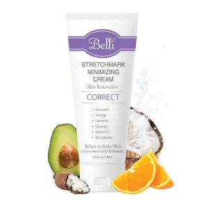 Belli Stretchmark Minimizing Cream. for Existing Stretch Marks of Any Age or from Any Cause – Features Darutoside, Regestril, and Avocado Oil – OB/GYN and Dermatologist Recommended – 6.5 oz