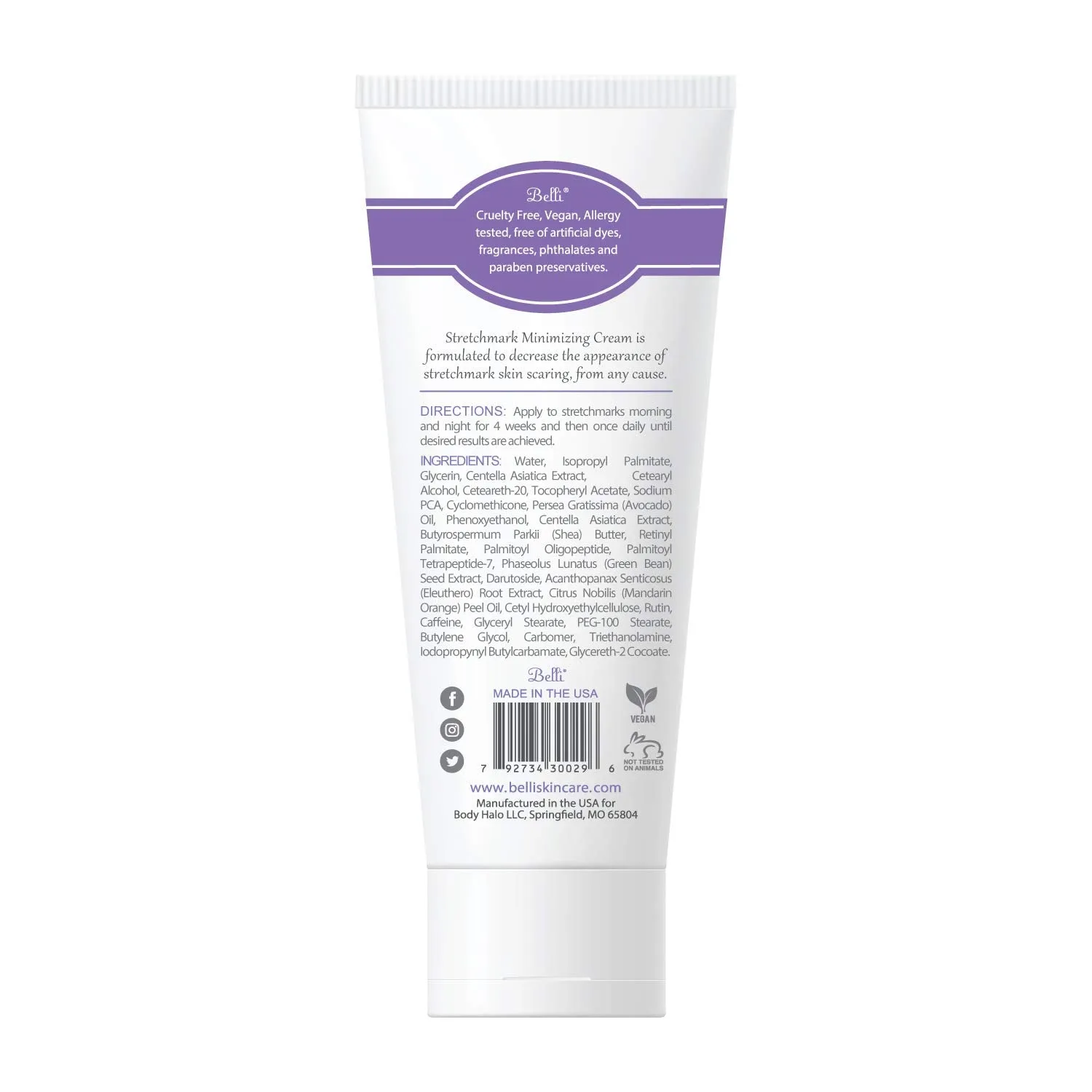 Belli Stretchmark Minimizing Cream. for Existing Stretch Marks of Any Age or from Any Cause – Features Darutoside, Regestril, and Avocado Oil – OB/GYN and Dermatologist Recommended – 6.5 oz