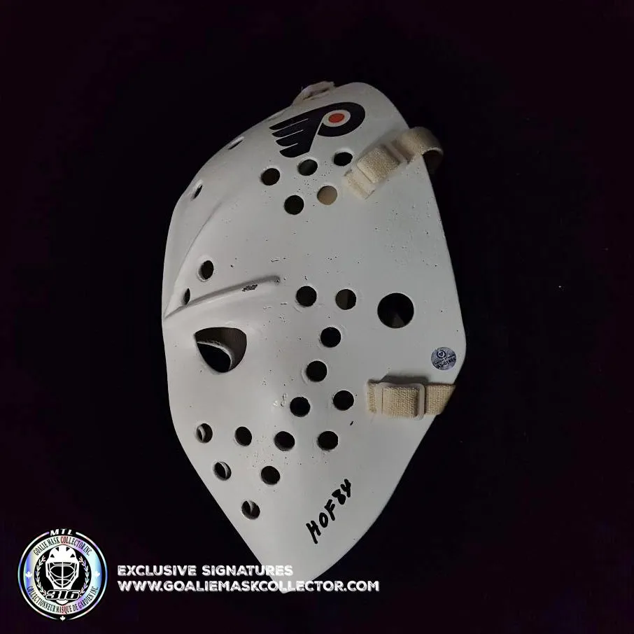 Bernie Parent Signed Goalie Mask Autographed Philadelphia "2 Emblems" Tribute Vintage