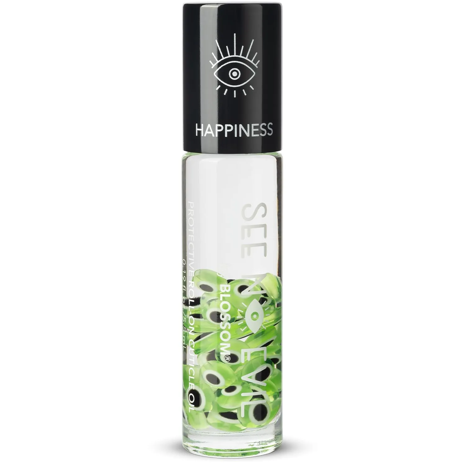 Blossom See No Evil Scented Roll on Cuticle Oil for Nails, Rollerball Application for Nail Support, Cruelty Free, 0.19 fl oz/5.5mL, Happiness Lily