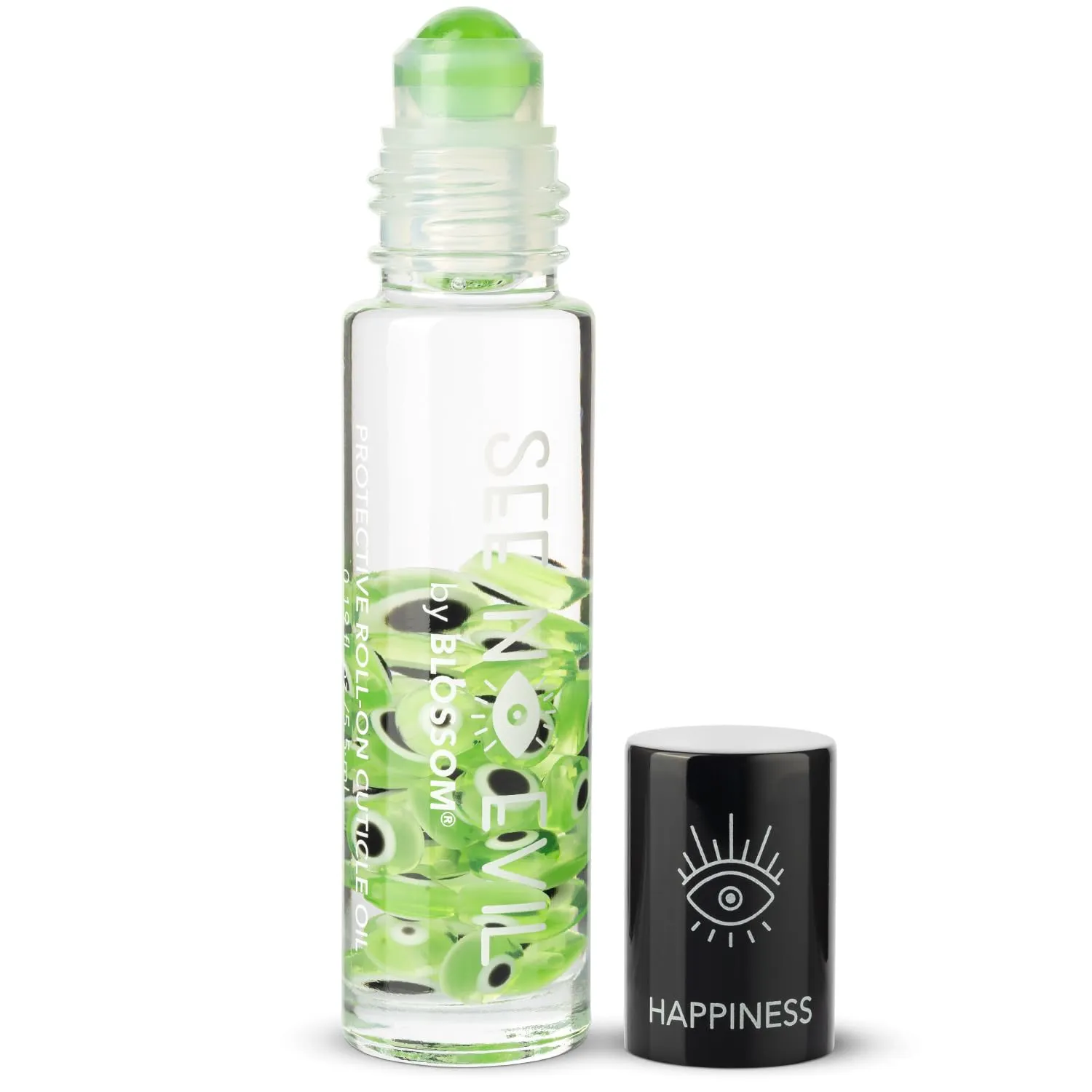 Blossom See No Evil Scented Roll on Cuticle Oil for Nails, Rollerball Application for Nail Support, Cruelty Free, 0.19 fl oz/5.5mL, Happiness Lily