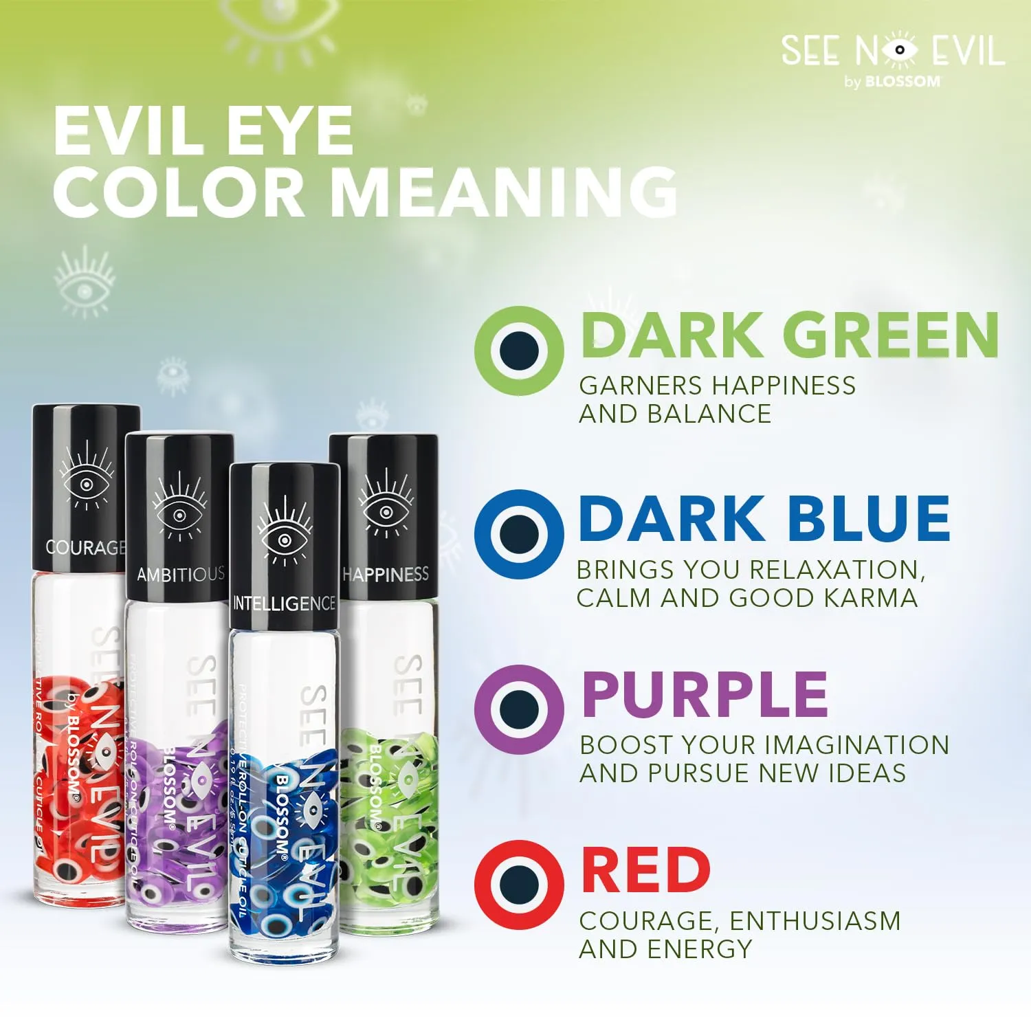 Blossom See No Evil Scented Roll on Cuticle Oil for Nails, Rollerball Application for Nail Support, Cruelty Free, 0.19 fl oz/5.5mL, Happiness Lily