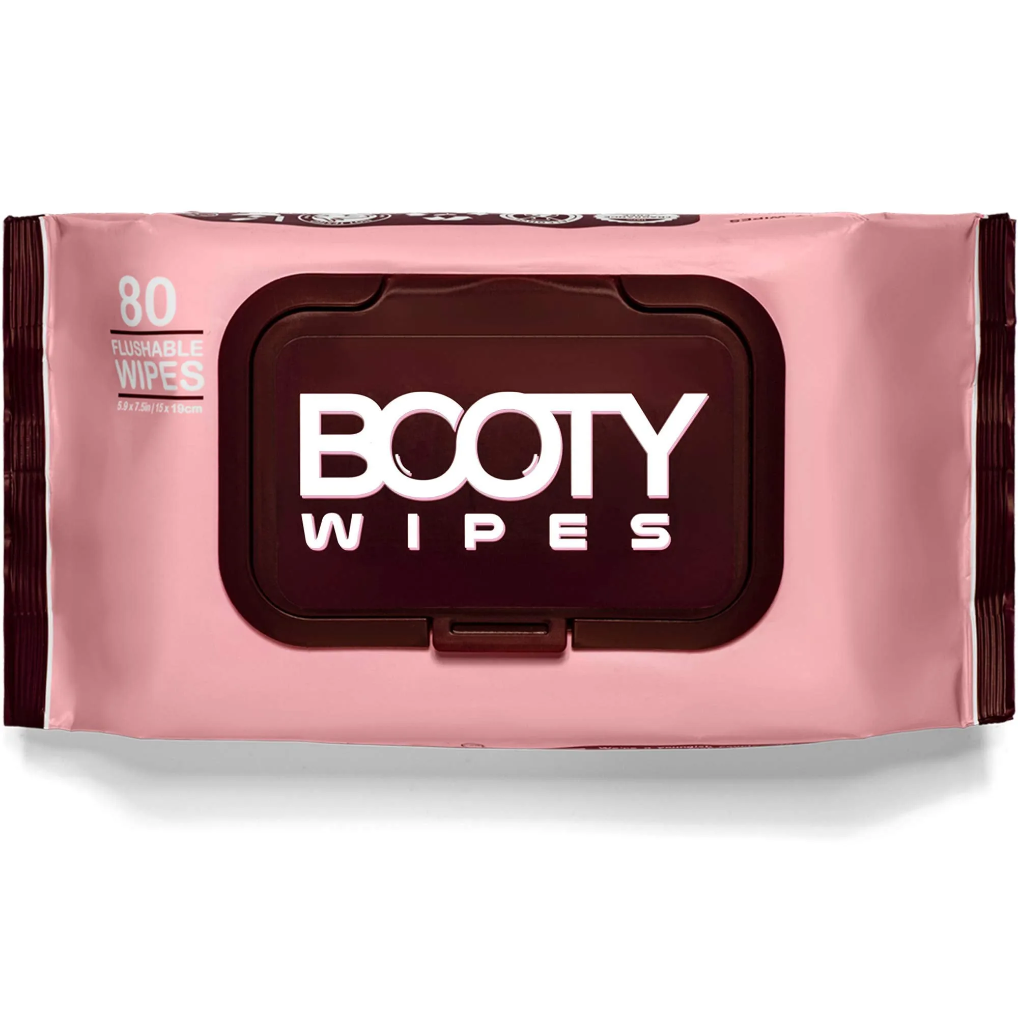 BOOTY WIPES for Women - 80 Flushable Wipes for Adults, Feminine Wet Wipes (80 Wipes Total - 1 Flip-Top Pack) pH Balanced, Infused with Vitamin-E & Aloe