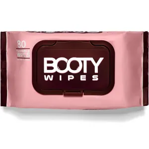 BOOTY WIPES for Women - 80 Flushable Wipes for Adults, Feminine Wet Wipes (80 Wipes Total - 1 Flip-Top Pack) pH Balanced, Infused with Vitamin-E & Aloe