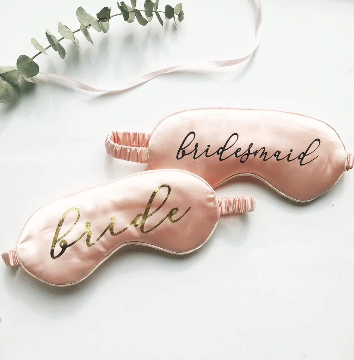 Bridesmaid Cursive Font Eye Mask