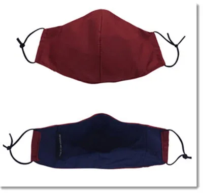 Burgundy/Navy Face Mask w/ Filter Pocket