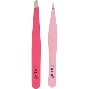 Cala Soft Touch: Tweezer Duo Fine Point & Slanted Set in Coral