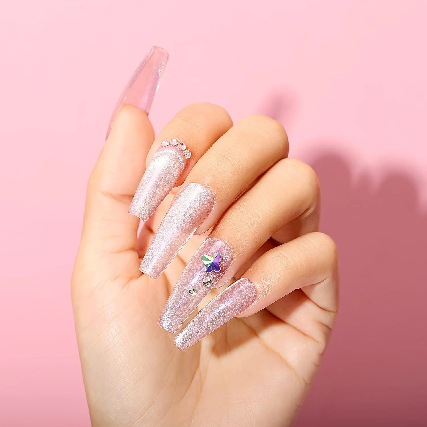Cat Eye Glitter Nail Light Pink (498)-10ml