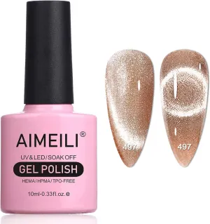Cat Eye Glitter Nail Orange (497)-10ml