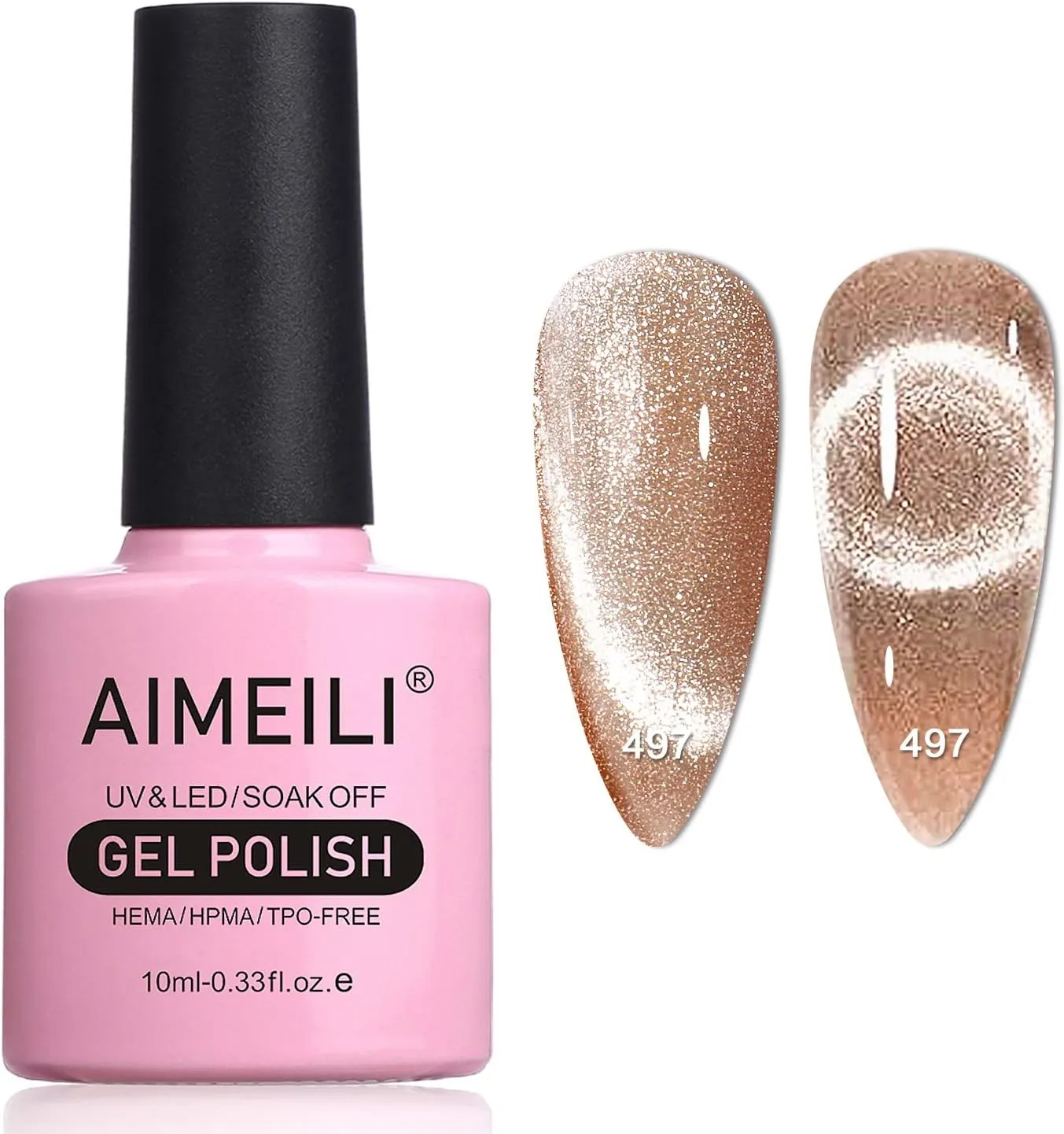 Cat Eye Glitter Nail Orange (497)-10ml