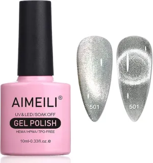 Cat Eye Glitter Nail Silver (501)-10ml