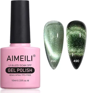 Cat Eye Nail Polish Green (490)-10ml
