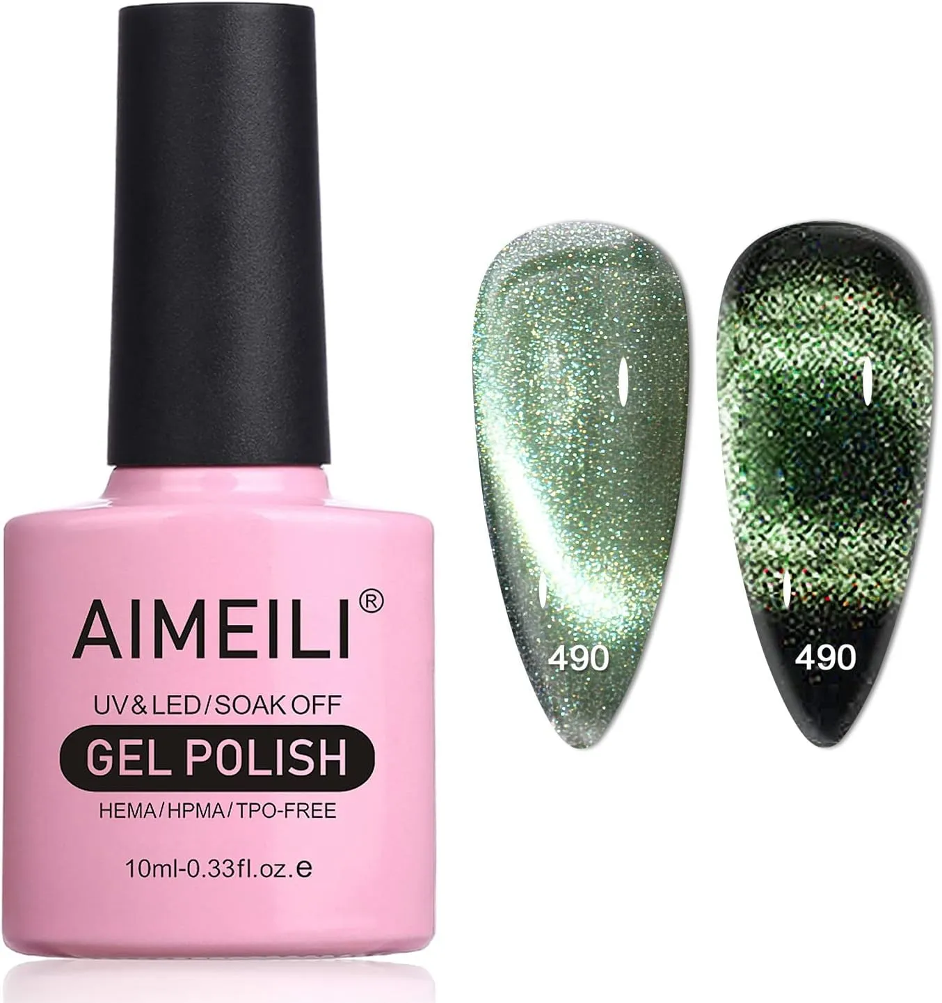 Cat Eye Nail Polish Green (490)-10ml