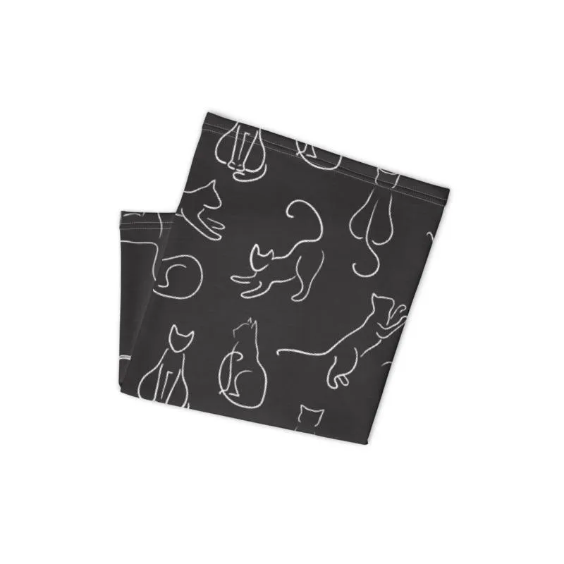 Cat lover kitty animal print pattern neck gaiter scarf design, reusable washable fabric tube face mask Gift for women - US Fast Shipping