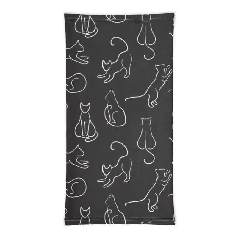 Cat lover kitty animal print pattern neck gaiter scarf design, reusable washable fabric tube face mask Gift for women - US Fast Shipping