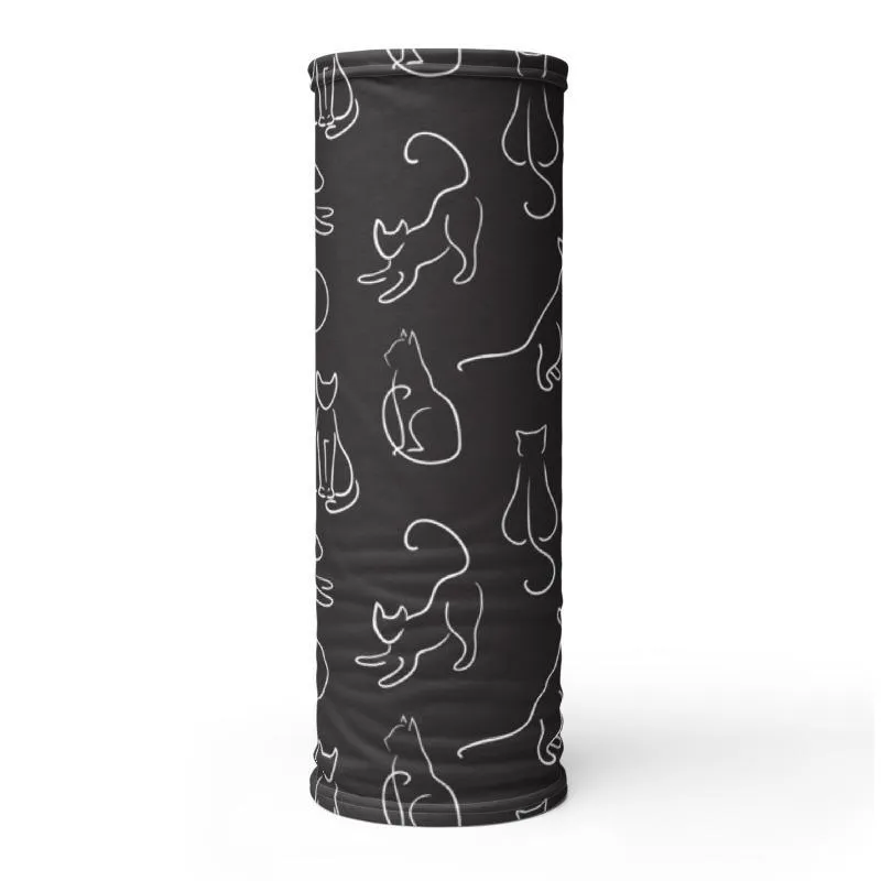 Cat lover kitty animal print pattern neck gaiter scarf design, reusable washable fabric tube face mask Gift for women - US Fast Shipping