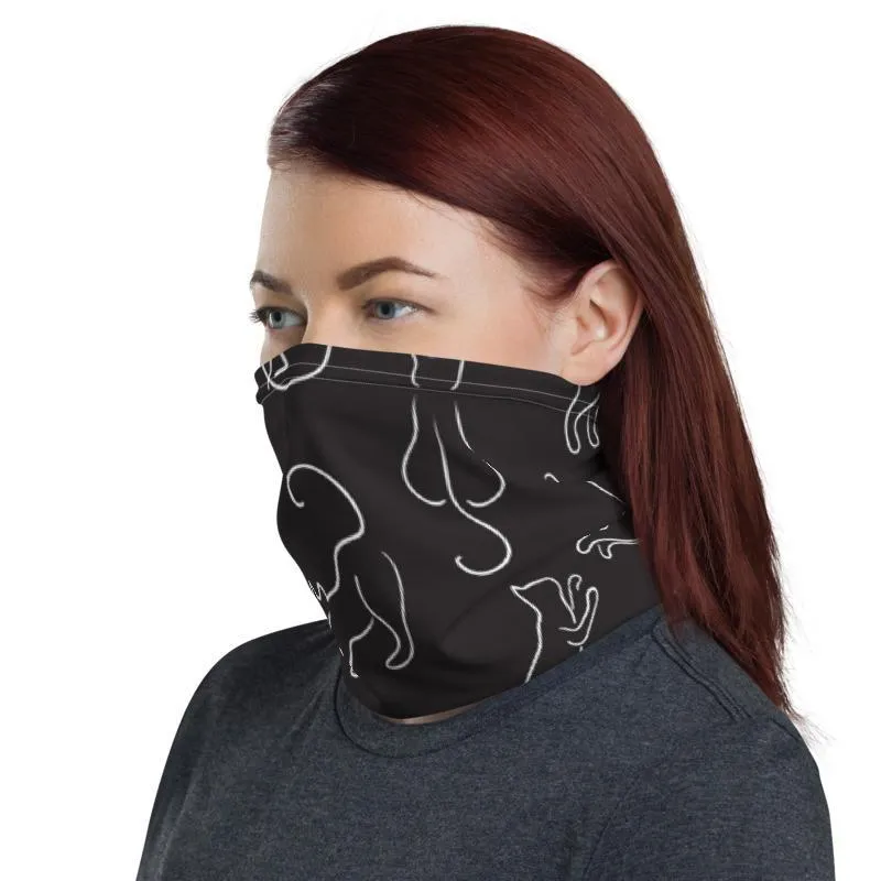 Cat lover kitty animal print pattern neck gaiter scarf design, reusable washable fabric tube face mask Gift for women - US Fast Shipping