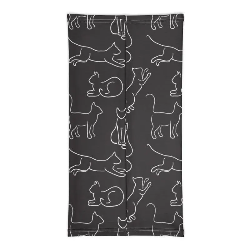 Cat lover kitty animal print pattern neck gaiter scarf design, reusable washable fabric tube face mask Gift for women - US Fast Shipping