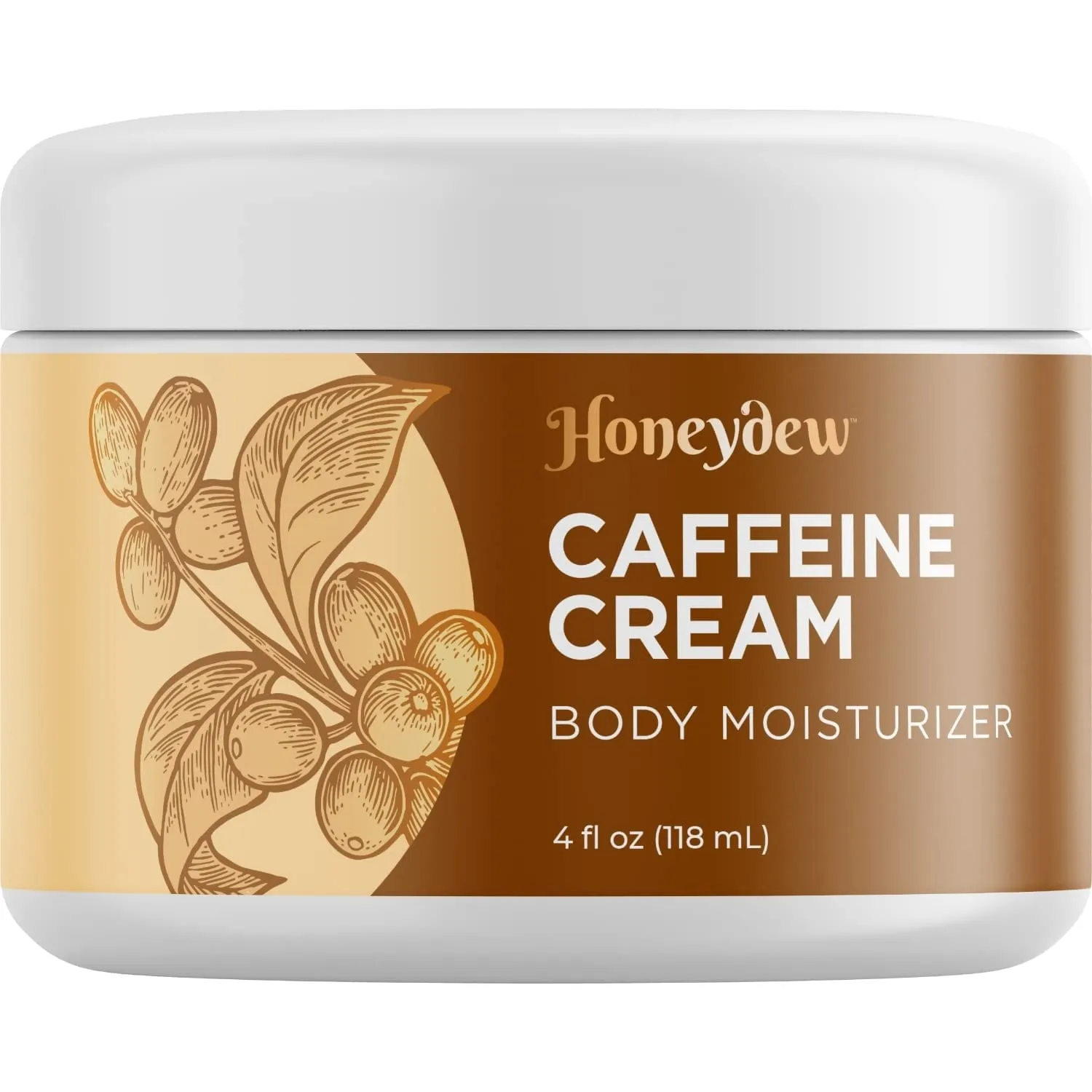 Cellulite Cream with Caffeine - HoneyDew Caffeine Cream for Cellulite - Eye Cream with Caffeine for Puffiness - Anti Aging Face Cream Moisturizer for Women and Men - Hydrating Cream with Shea Butter