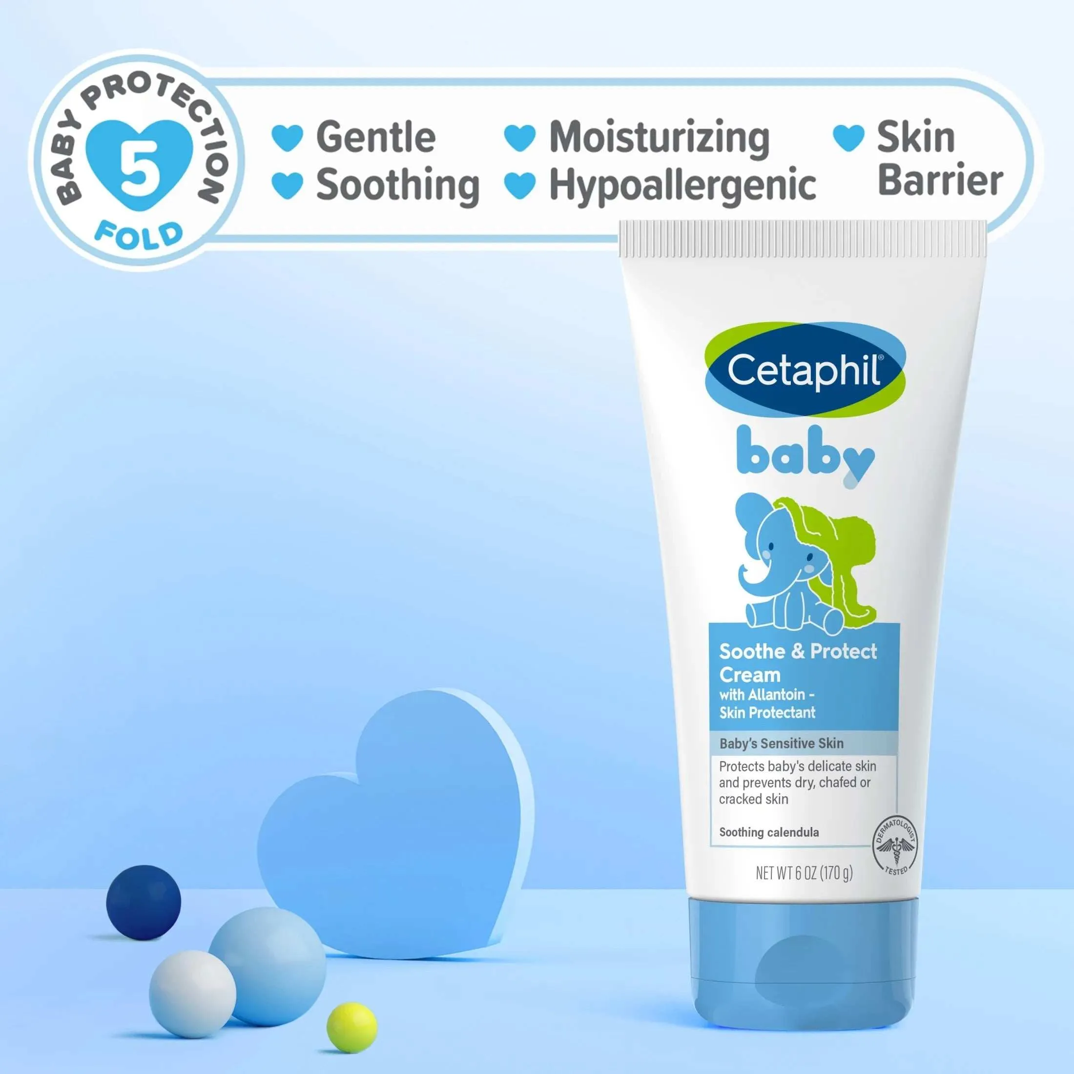 Cetaphil Baby Soothe & Protect Cream with Allantoin Skin Protectant - 6 oz