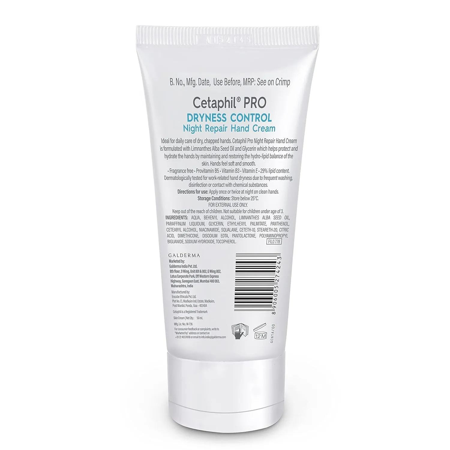 Cetaphil Pro Dryness Control Night Repair Hand Cream (50ml)