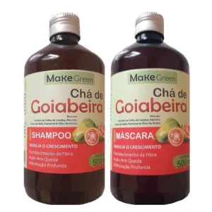 Chá de Goiabeira Guava Tea Extract Hair Growth Treatment Kit 2x500ml - MakeGreen