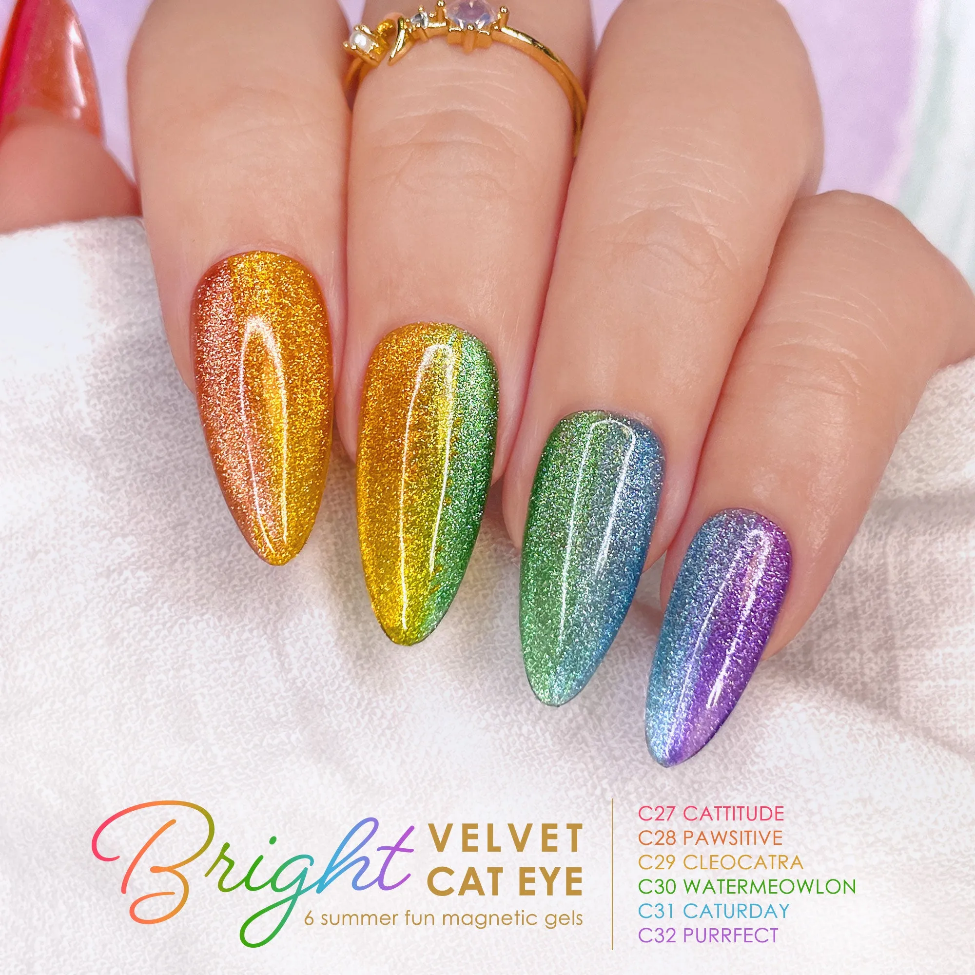 Charme Gel Bright Velvet Cat Eye Collection / 6 Colors