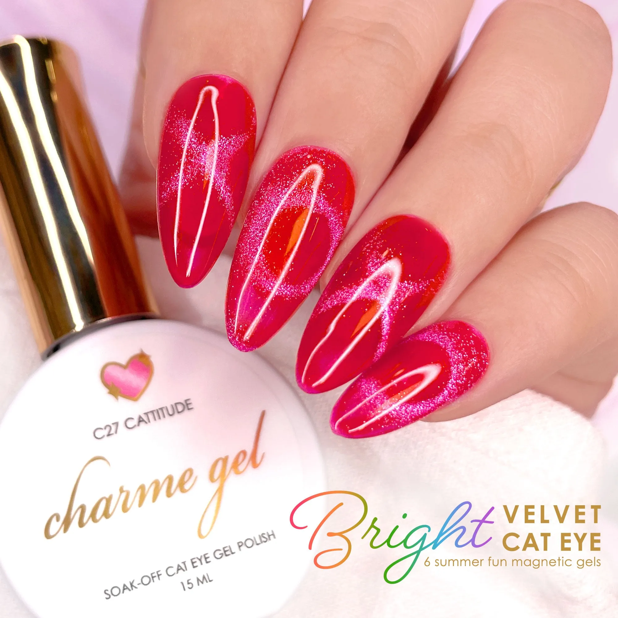 Charme Gel Bright Velvet Cat Eye Collection / 6 Colors