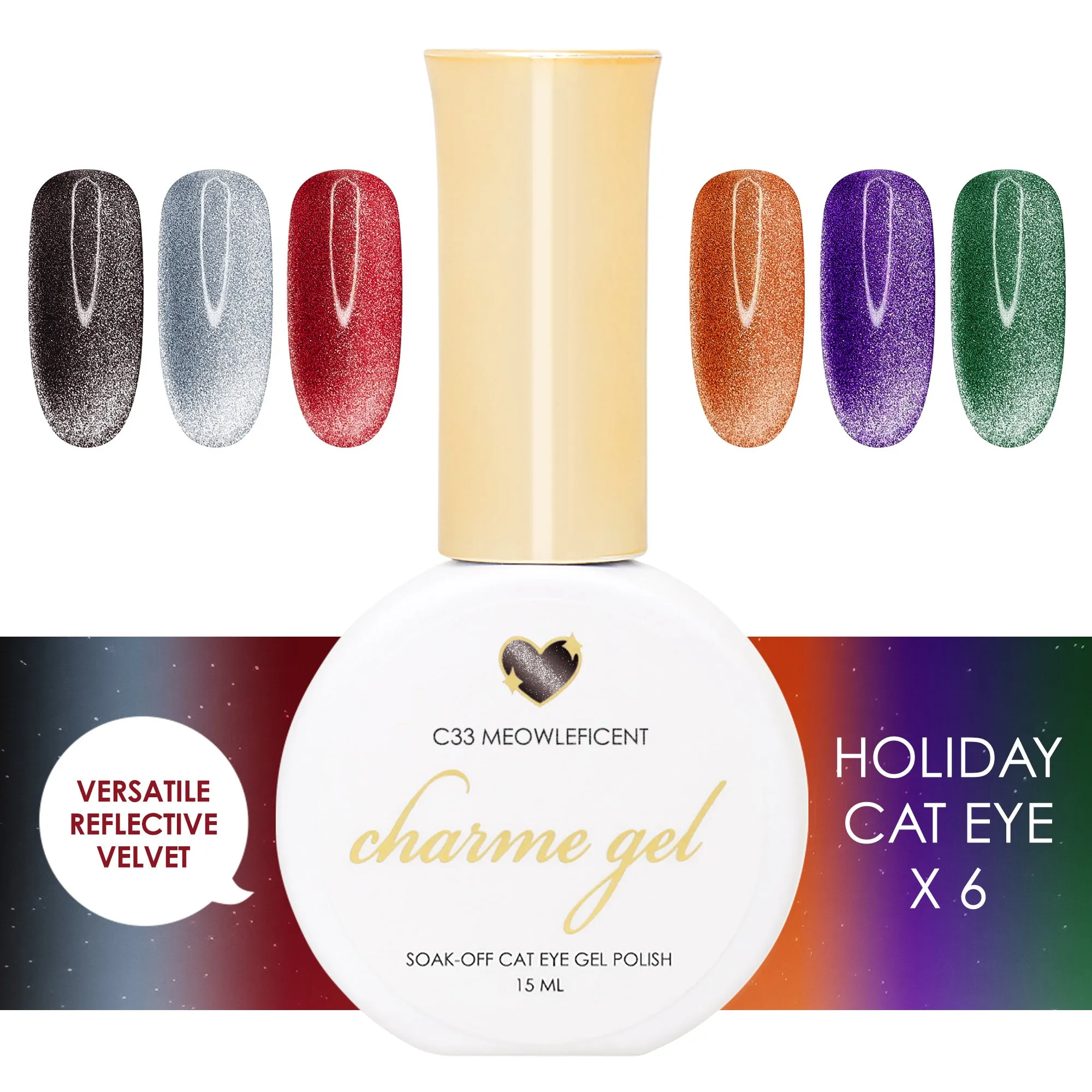 Charme Gel Holiday Velvet Cat Eye Collection / 6 Colors