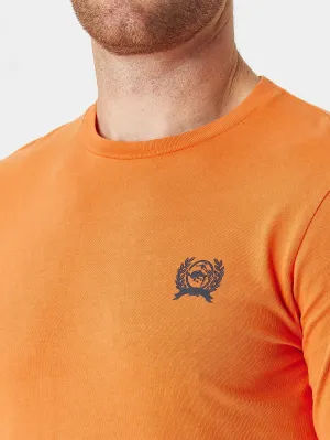 CINCH MEN'S ORANGE WITH CREAM AND GREEN LOGO GRAPHIC LONG SLEEVE T-SHIRT