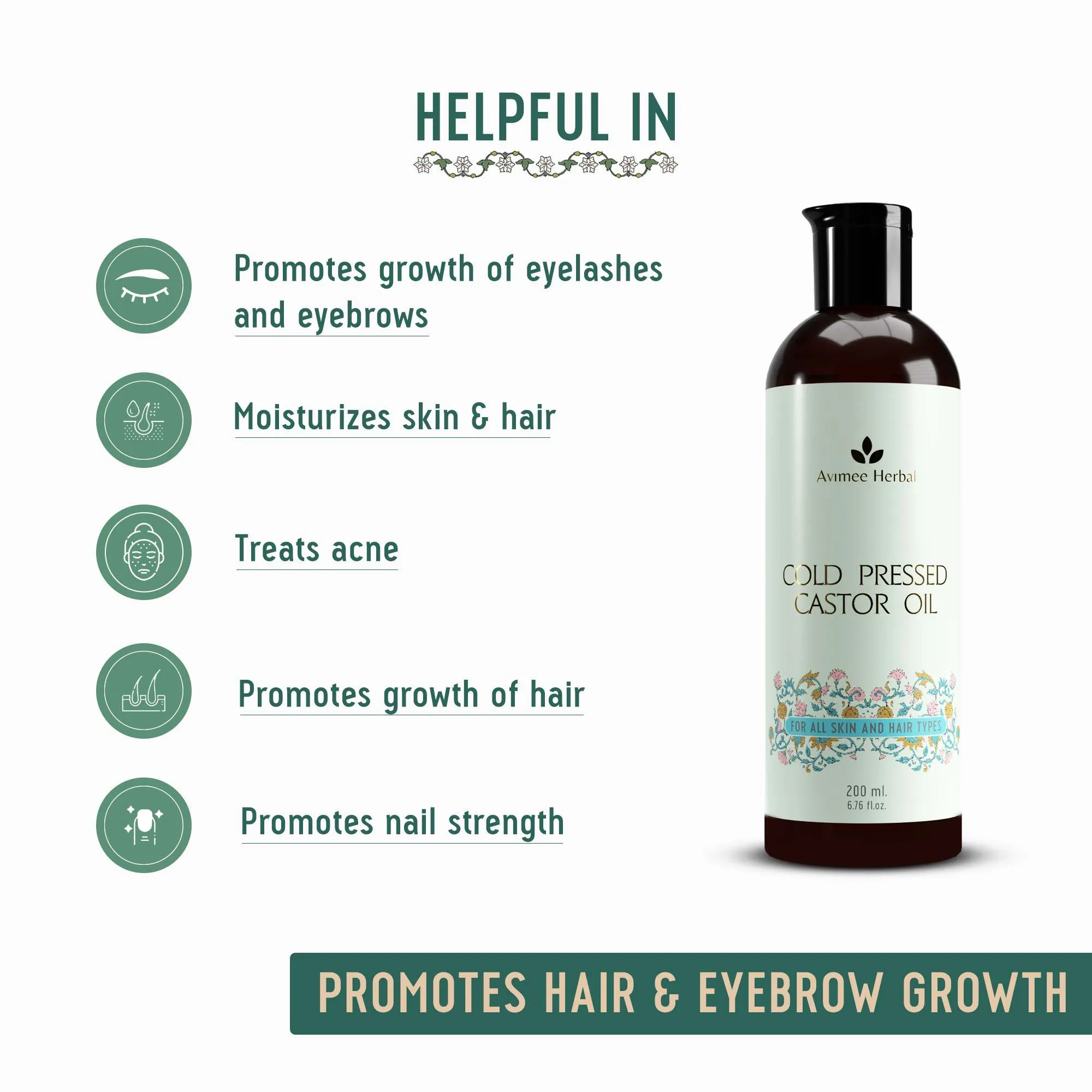Cold Pressed Castor Oil for Hair Growth