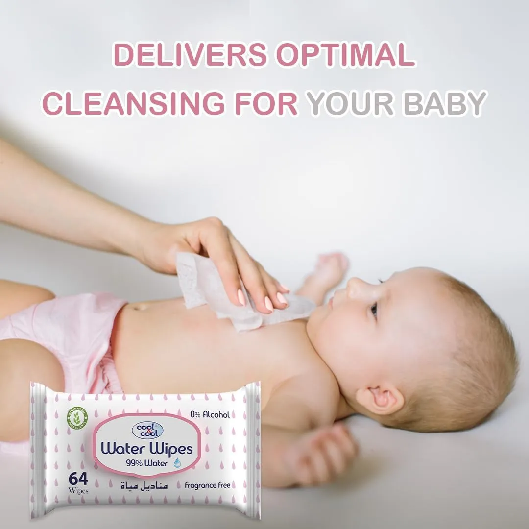 Cool & Cool Chemical Free Ultra Sensitive Wipes - 64 Pieces