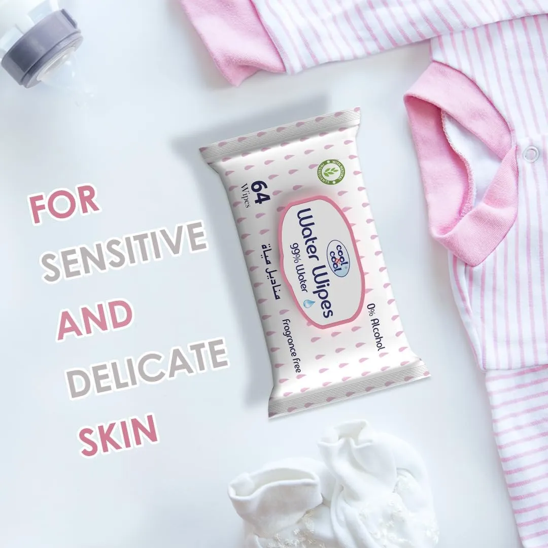 Cool & Cool Chemical Free Ultra Sensitive Wipes - 64 Pieces