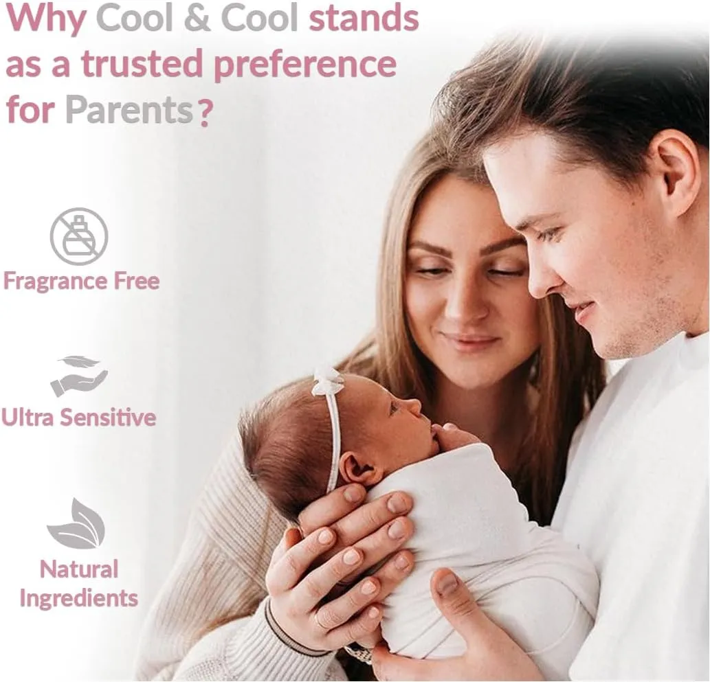 Cool & Cool Chemical Free Ultra Sensitive Wipes - 64 Pieces