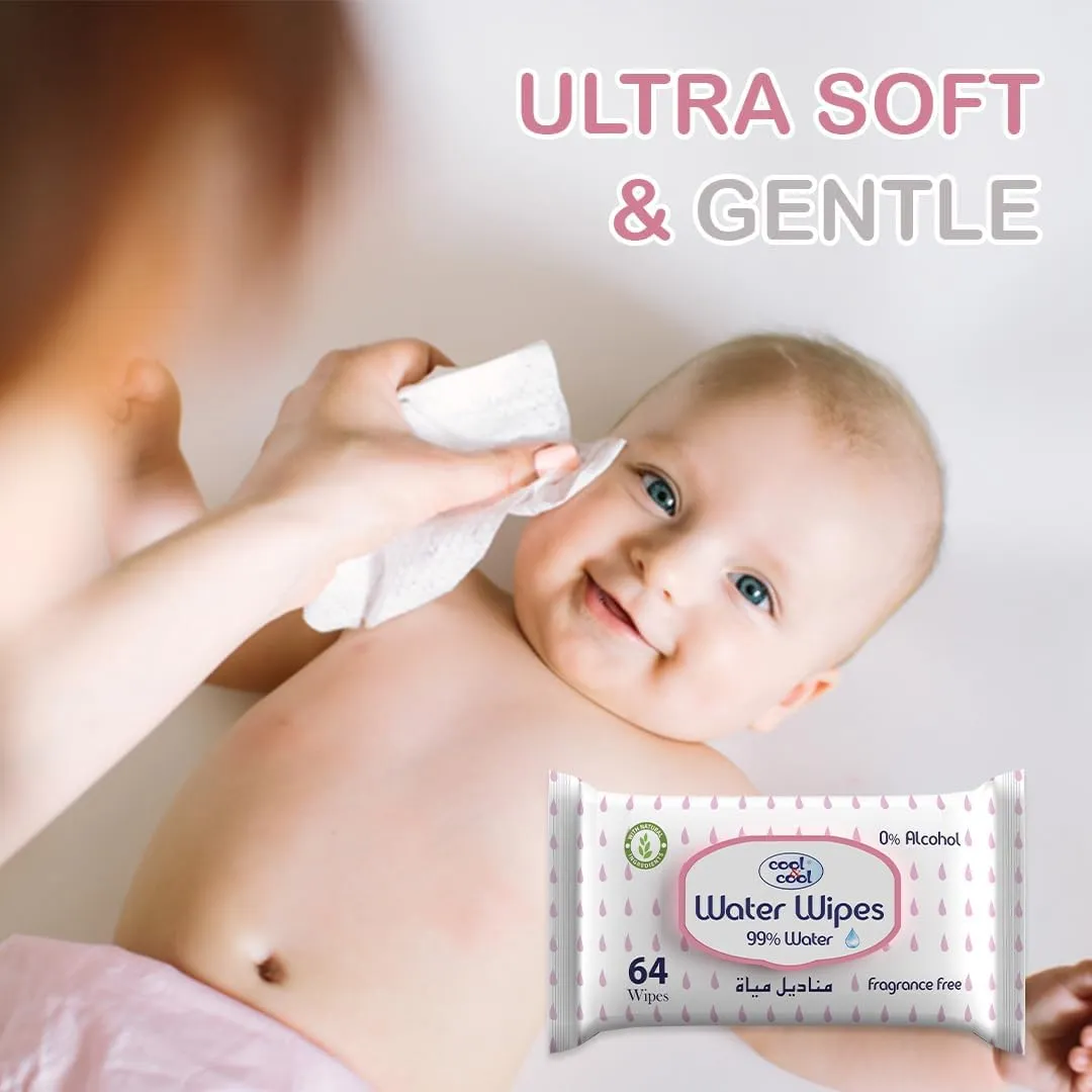 Cool & Cool Chemical Free Ultra Sensitive Wipes - 64 Pieces