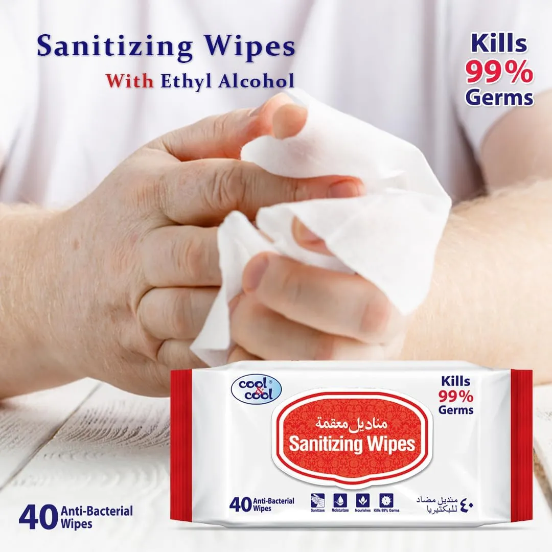 Cool & Cool Sanitizing Wipes 40 Pieces