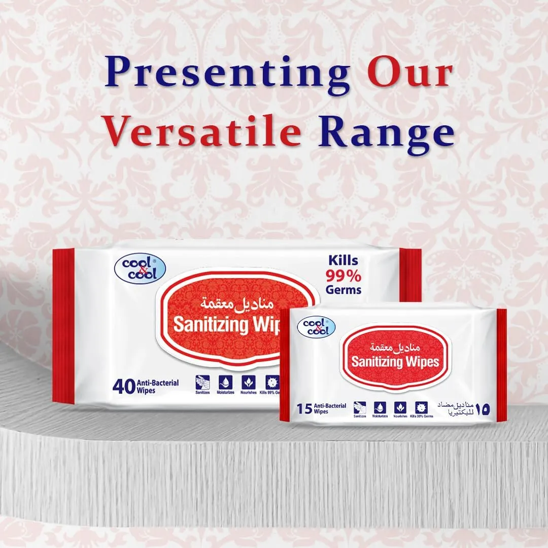 Cool & Cool Sanitizing Wipes 40 Pieces