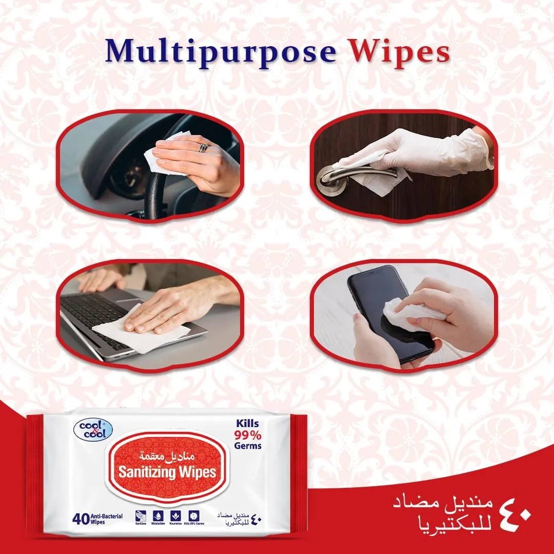 Cool & Cool Sanitizing Wipes 40 Pieces