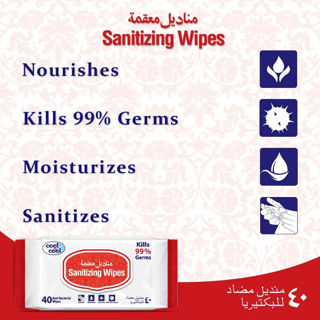 Cool & Cool Sanitizing Wipes 40 Pieces