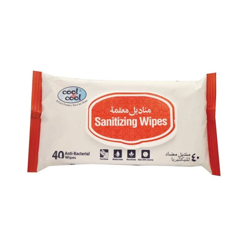 Cool & Cool Sanitizing Wipes 40 Pieces